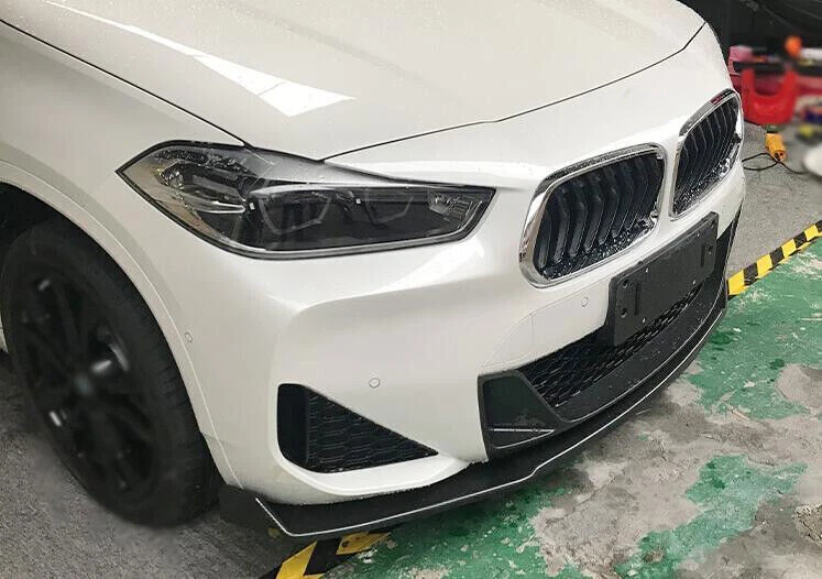 Alerón de parachoques delantero negro brillante para BMW X2 F39 2018 2019-2021 1 PIEZA Foto 3 de 4