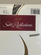 Hanes Silk Reflections Silky Sheer Control Top Pantyhose EF #717 Barely Black