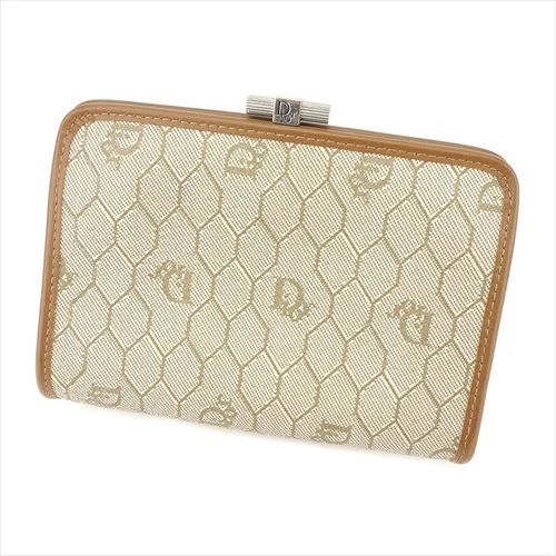 Dior Pouch Beige Brown PVC leather Woman unisex Authentic Used T8660