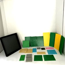 Lego Studded Base Plate Lot Cleaned Several Sizes 22 Pieces Including Tray