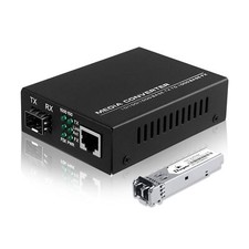 Fiber to Ethernet Media Converter with Gigabit Multi-Mode SFP LC Module 1.25G...