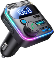 JOYROOM Bluetooth 5.3 FM Transmitter Car Adapter Stronger Dual Mics  Black