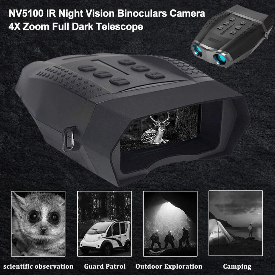 Digital Night Vision Goggles Binoculars 8x Zoom Infrared Scope Video IR Camera - Image 3 of 4