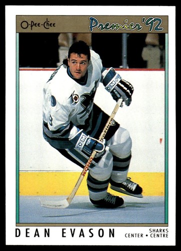 1991-92 O-Pee-Chee Premier #36 Dean Evason San Jose Sharks Hockey Card - 第 1/2 張圖片