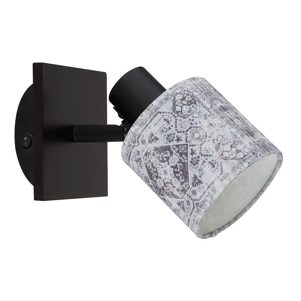 Applique Murale Bois Luminaire de Salon Tissu Réglable Gris 1 à Flammes - Photo 2/4