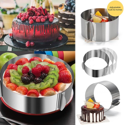 6-12 Inch Stainless Steel Pastry Cake Ring Decorating Mould Baking ...