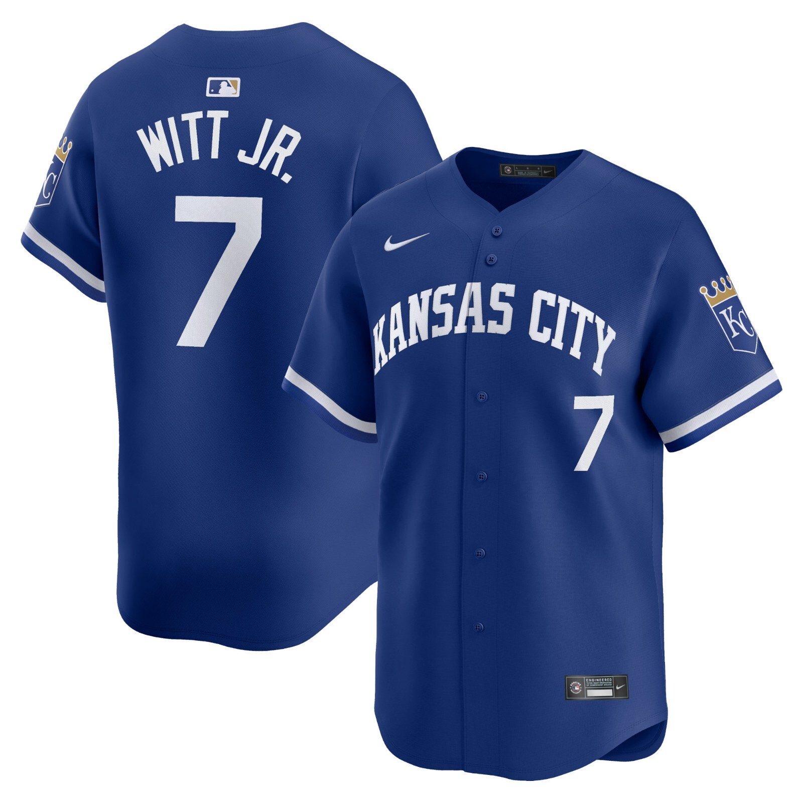 Bobby Witt Jr. YOUTH Stitched Jersey Royal/White