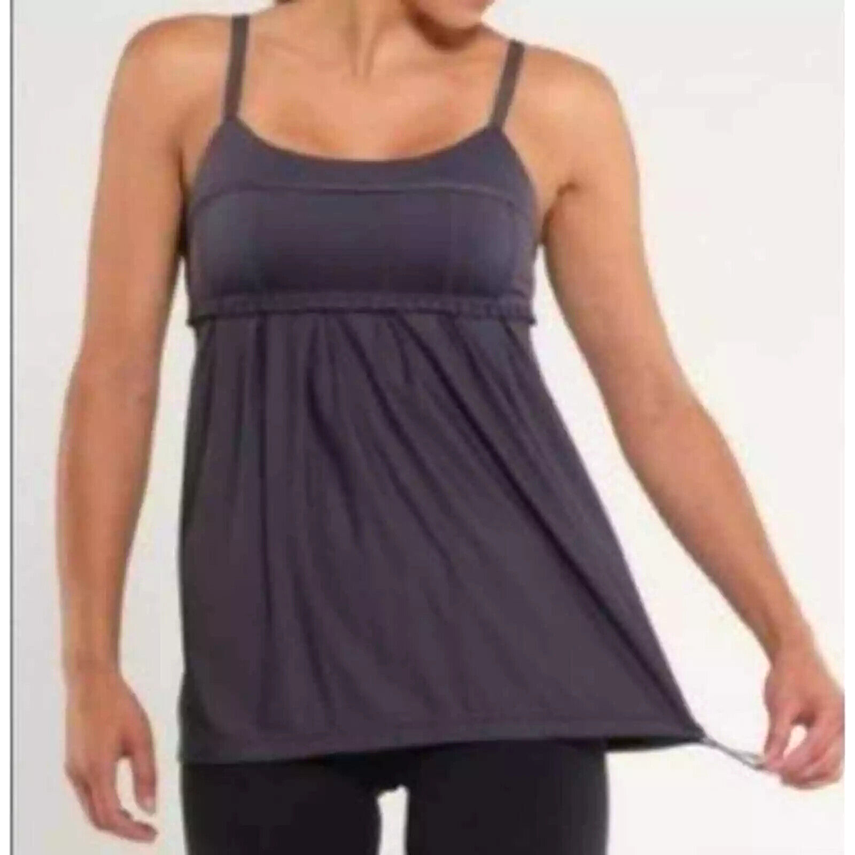 Women's LULULEMON Pritti Athletic Babydoll Tank Top Charcoal Gray