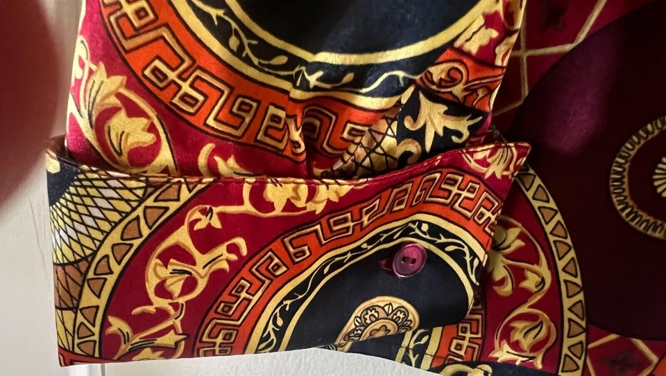 Blusa de seda vintage Spenser Jeremy para mujer multicolor manga larga abotonada talla 6 Foto 3 de 4