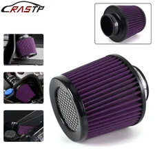 High Flow Inlet Cold Air Intake Cone Replacement Dry Air Filter 3"/76mm Purple