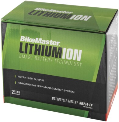 BikeMaster Lithium 2.0 Battery BMP14-FP #BMP14-FP LCD for Motorcycle