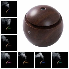 Amore Paris Aroma Diffuser ~ Brown Wood Grain ~ Color Changing ~ USB Powered