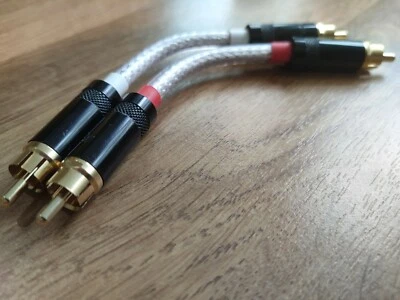 Van Damme - Juego de puente estéreo par RCA serie plateada para amplificador Nad