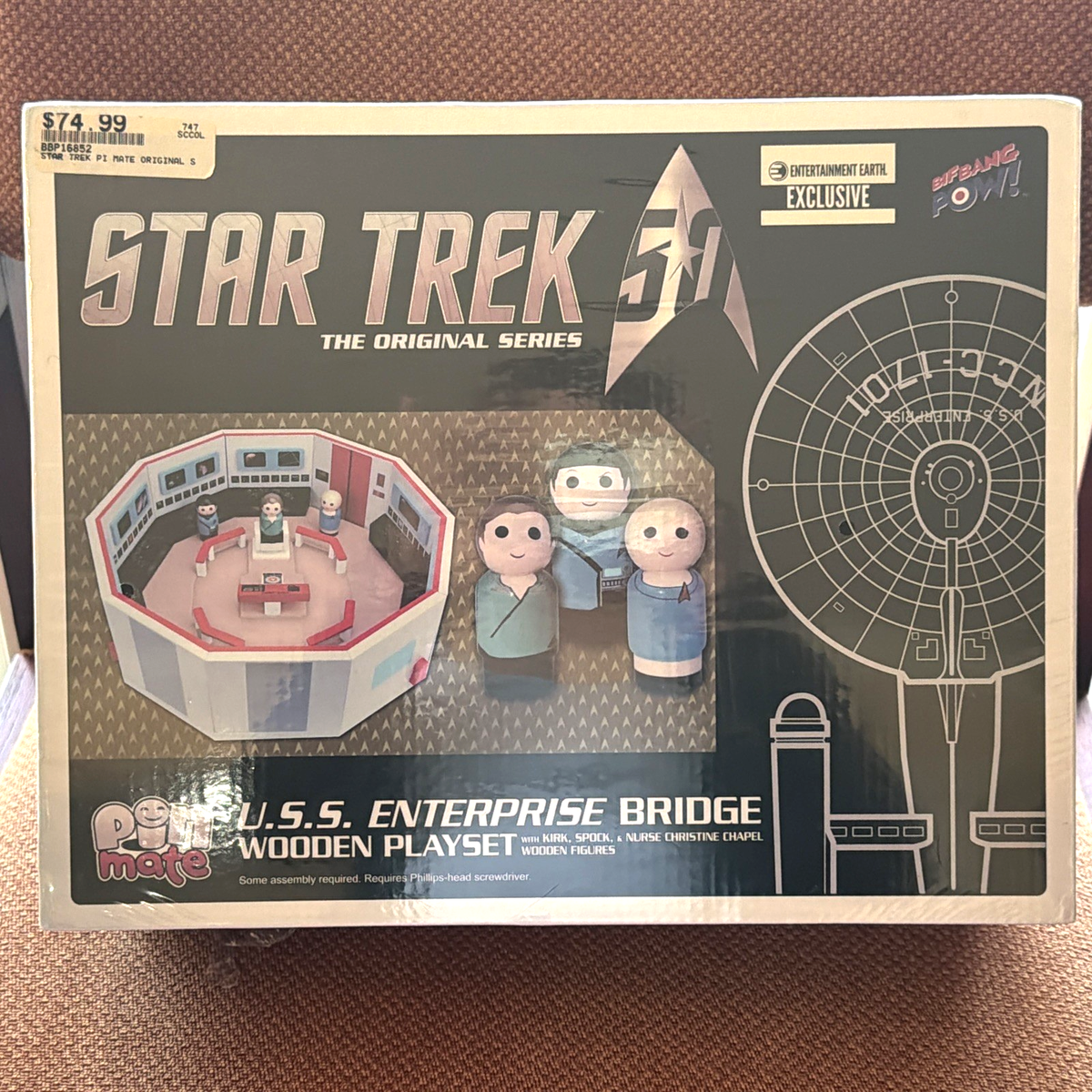Star Trek USS Enterprise Bridge Wooden Playset 50th Anniversary