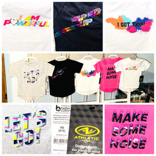 New 5 Lot GIRLS GRAPHIC TEES XS 4-5 ATHLETIC WORKS EMPOWERMENT T-SHIRTS SHIRTS