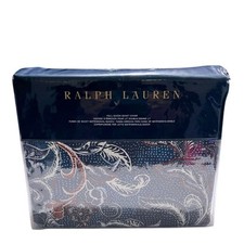 NEW Ralph Lauren Blue and White Paisley Duvet Cover Luxurious Bedding 375