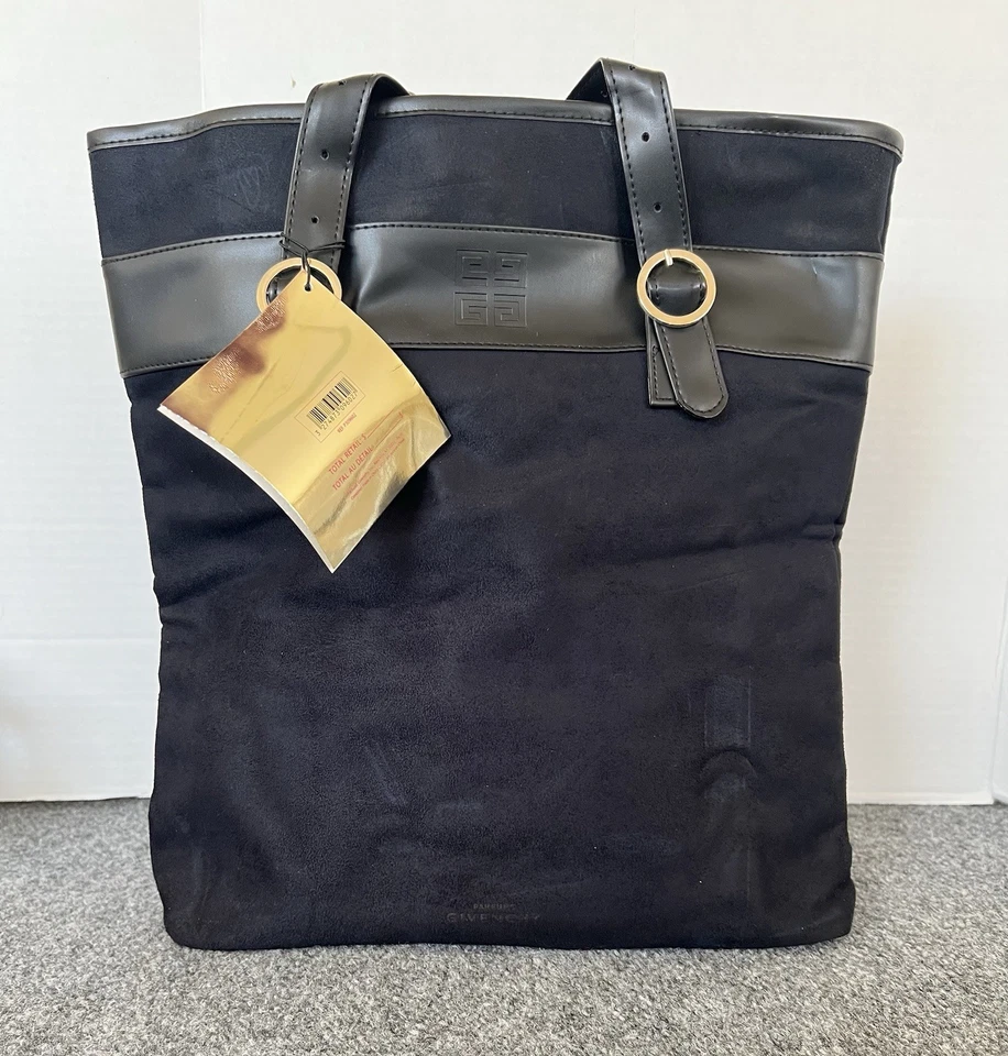 Bolso de Mano Givenchy Parfums Negro Imitación Cuero Borde Doble Toma NUEVO CON Etiquetas Foto 2 de 4