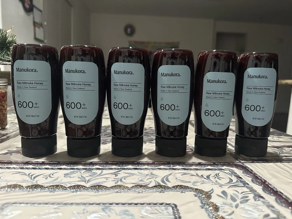 x6 Manukora Raw Manuka Honey 600+ MGO Made in New Zealand NET WT. 360g (12.7oz)