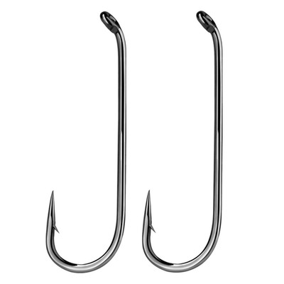 200Pcs Fly Tying Hooks Nymphs Dry Wet Hooks Down Eye Shank Hooks Fishing gear