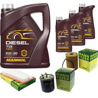 Inspektionspaket 8L Mannol TDI 5W-30 FüR Mercedes W164 ML 320 CDI 4Matic S211 E