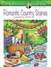 Creative Haven Romantic Country Scenes Coloring Book Adu - VERY GOOD