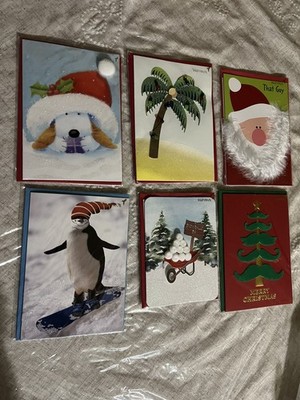 PAPYRUS Lot Of 6 Christmas Holiday Cards  Cute Embellished
