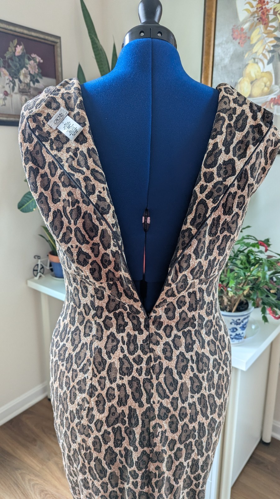 Cache Leopard Print Stretch Dress US Size L - image 7