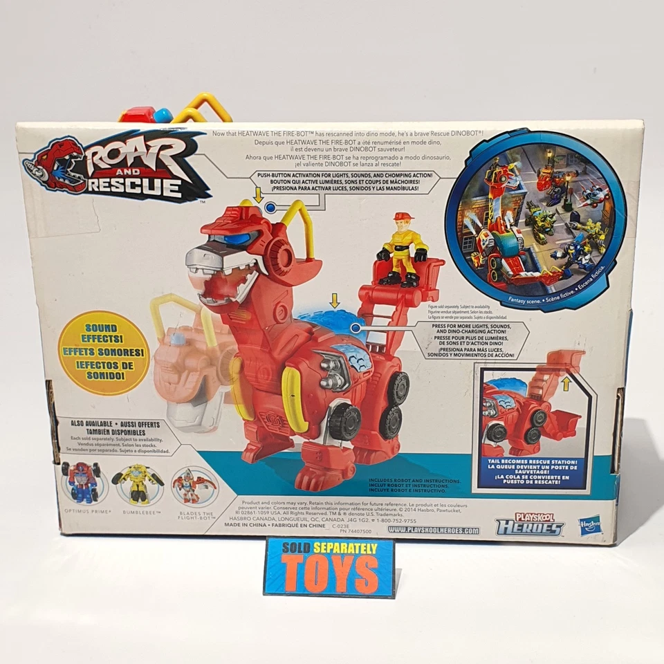 Playskool Heroes Transformers Rescue Bots HEATWAVE DINOBOT dragon figure red NEW - Image 3 of 4