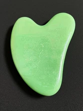 Natural Handmade Green Jade Gua Sha Tool: Facial Sculpting Massage Stone