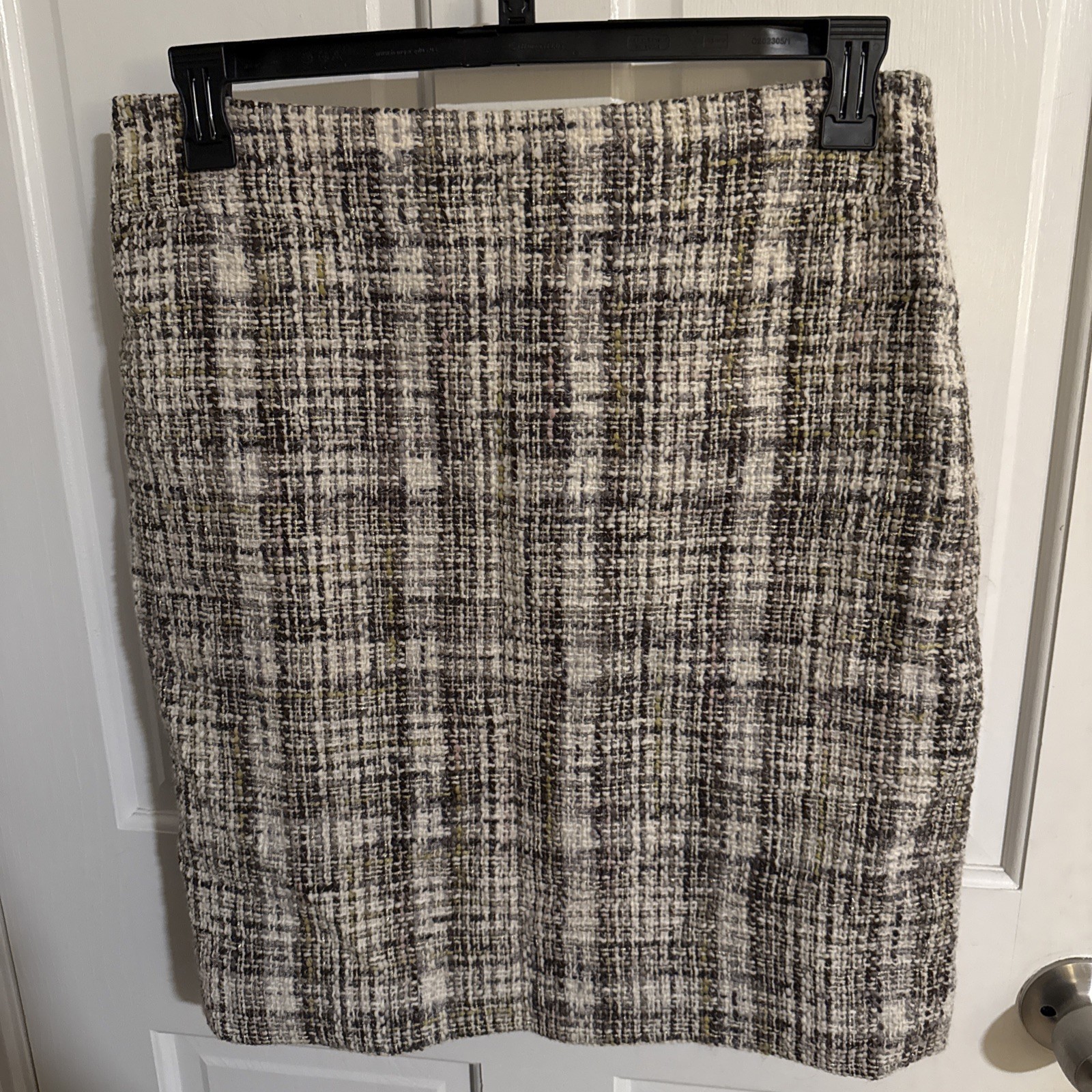 J.CREW Tweed Plaid Wool Blend A-Line Skirt Multi Color Office Wear Size 10 Women
