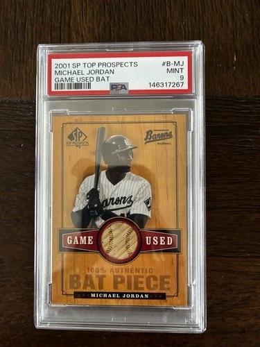 2001 SP Top Prospects, Michael Jordan Game Used Bat PSA 9!!  #B-MJ BARONS !!!!