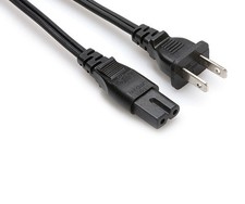 Hosa Power Cord, IEC C7 polarized to NEMA 1-15P, 8 ft