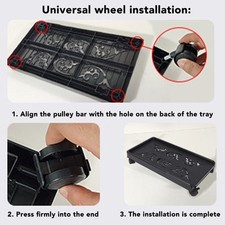 CPU Stand Under Desk Computer Tower Mobile Holder With 4 Caster Wheels For PC