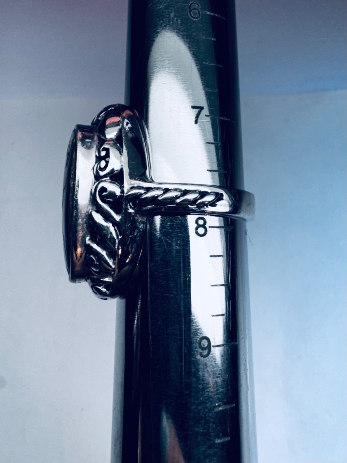 Vintage Abalone Shell Ring Size 8 Solid 925 Sterl… - image 6