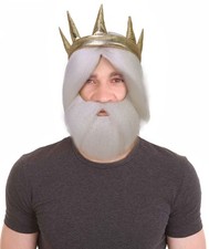 Men  s Fantasy Character Curly White Wig Beard  Mustache Set for Dress-Up