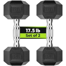 Hex Dumbbell Set 2.5-65 lb Rubber Encased Fitness Weights Pair Strength Training