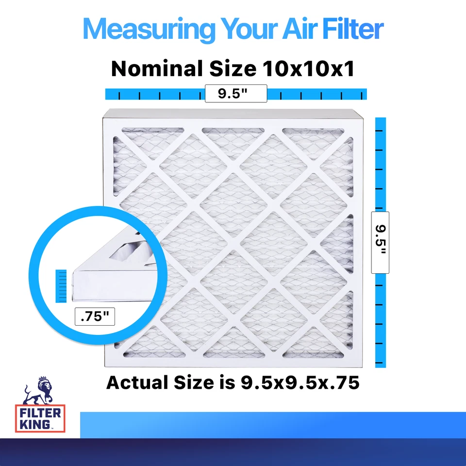 Filter King 10x10x1 Air Filter 6-PACK MERV 8 Actual Size 9.5 x 9.5 x .75" - Image 2 of 4