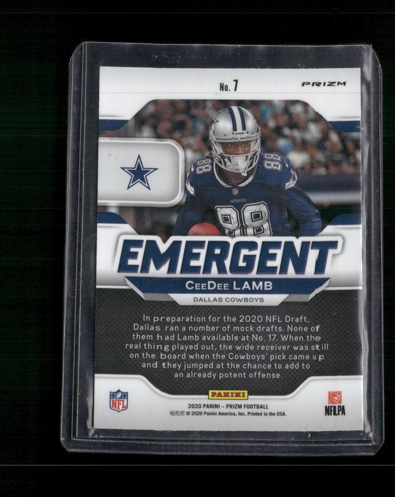 2020 Panini Prizm #7 CeeDee Lamb Emergent Prizms Green