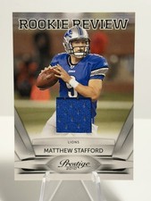 2010 Panini Prestige Matthew Stafford Rookie Review Game Jersey Relic EXCELLENT