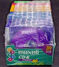 Maxell 50-pack Color CD-R Music 80 min 700 mb OPEN BOX 15 Missing Unused