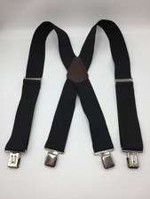 CARHARTT Suspenders,Black, 46" Length Adjustable,2" Wide, Preowned,AA