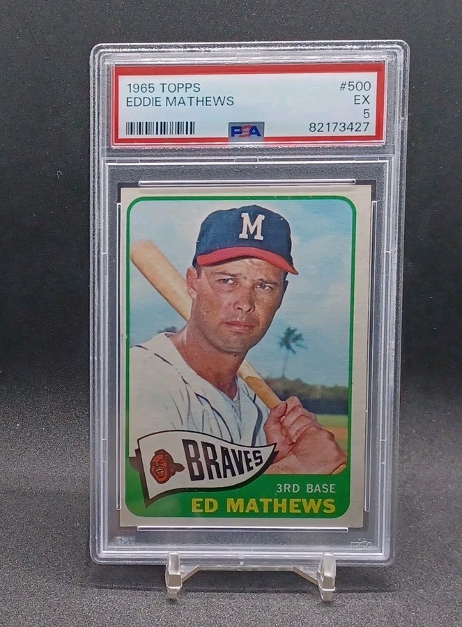 1965 Topps #500 Eddie Ed Mathews PSA 5