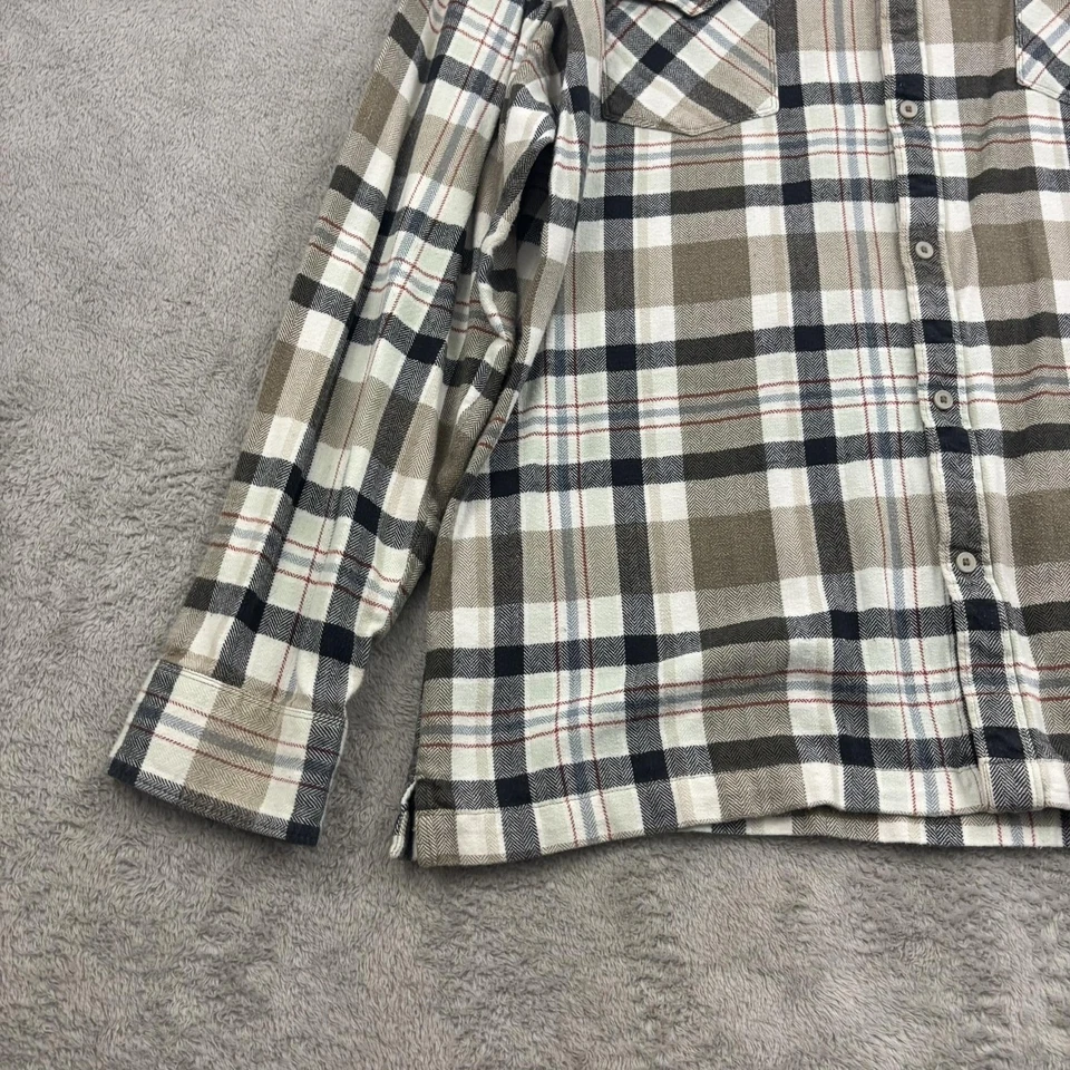 Honolua Shirt Mens 2XL Brown Cream Black Plaid Flannel Western Outdoor Gorpcore - Image 4 of 4