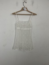 Victorias Secret Womens Camisole XS White Sheer Lace Wedding Babydoll Slip