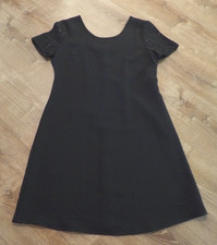 Allyson Whitmore Women 14W Little Black Dress Elegant Beaded Sleeve A-line Dress