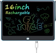 Rechargeable 16 inch LCD Writing Tablet, Large Colorful Drawing Tablet, Doodle B