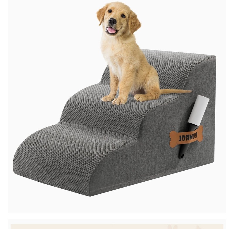 Dog/cat slope stairs 15.7” H with Durable Non-Slip Waterproof Fabric Cover, 