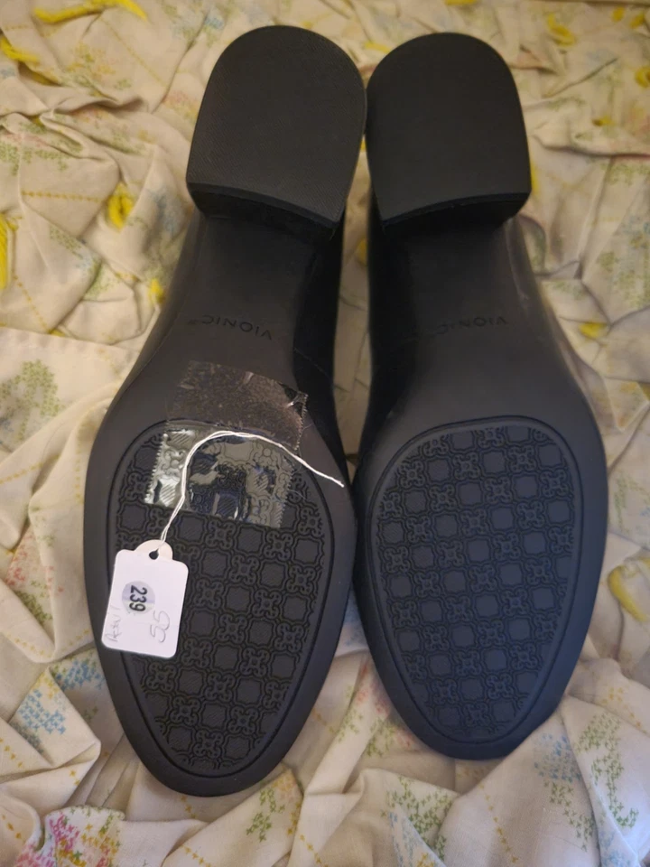 Women's Vionic Carmel Leather Pumps Heels Dress Shoes - Black Nappa - 8 - Image 3 of 4