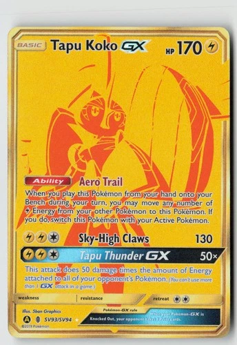 Tapu Koko GX SV93/SV94 - Hidden Fates: Shiny Vault Holo - PTCG