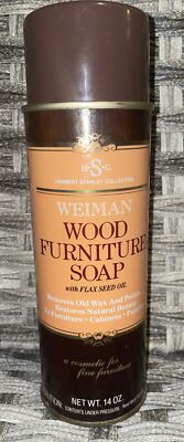 WEIMAN Wood Furniture Soap with Flaxseed Oil 14 Oz Spray Can NOS Discontinued 
